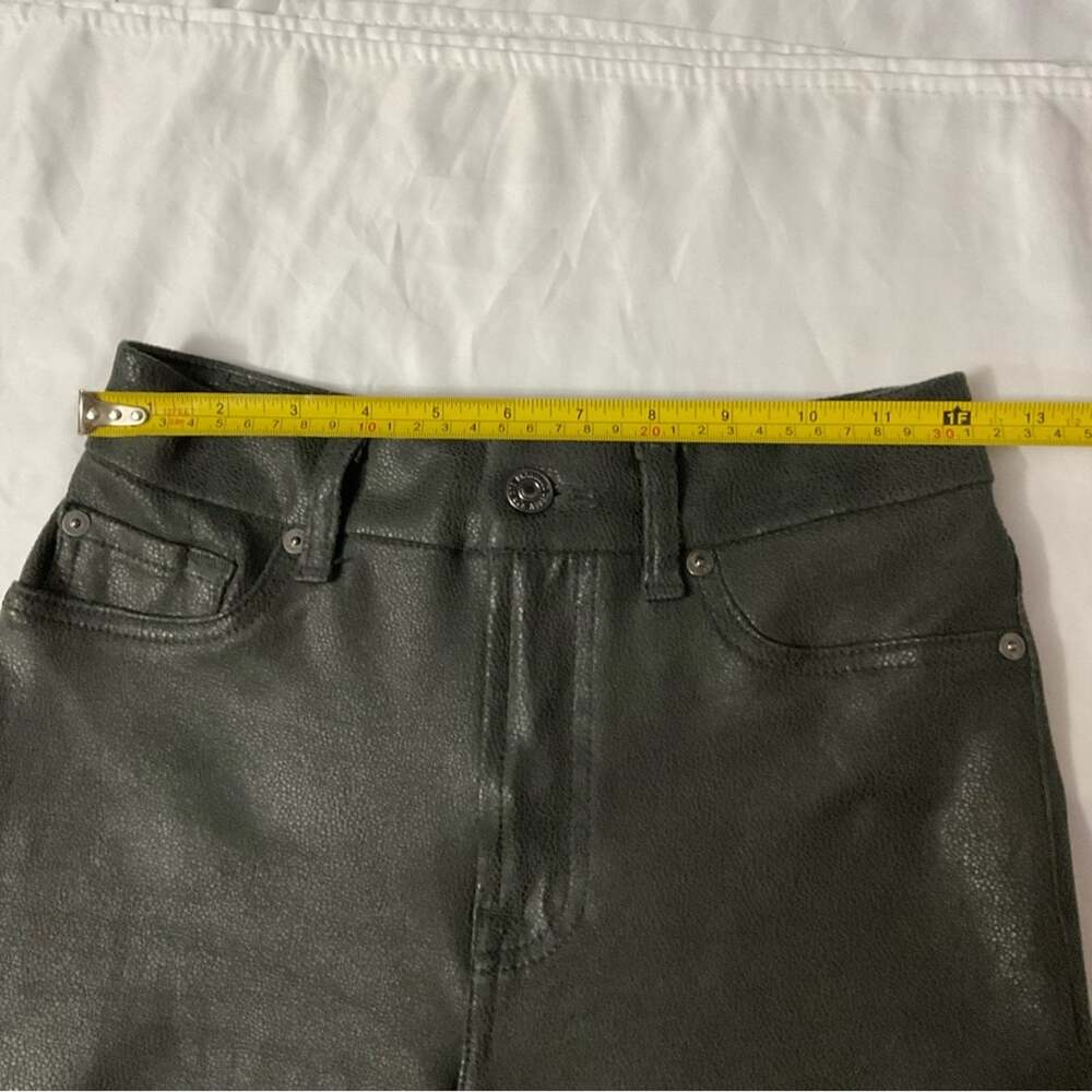 7 For All Mankind Metallic Coated High Rise Skinny Jean 28 Goth Punk Rocker Rave - Picture 8 of 13